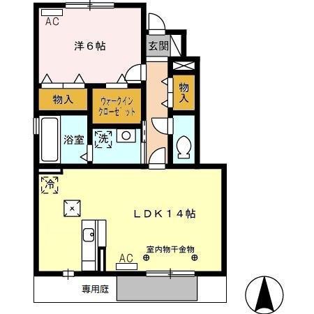 ベルタフォート(1LDK/1階)の間取り写真