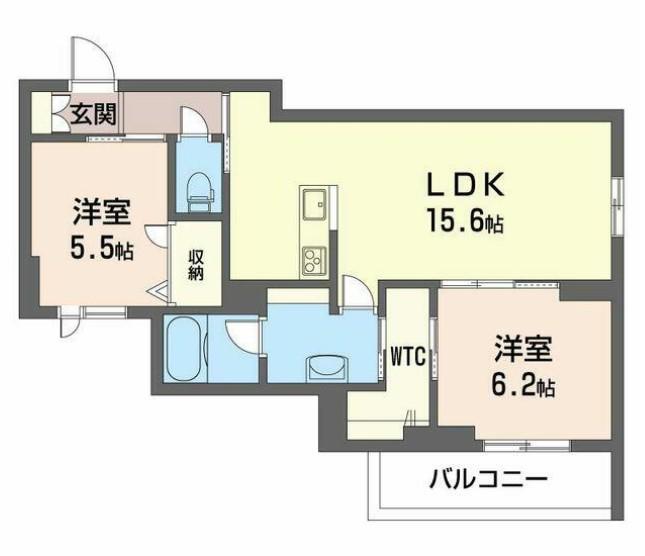 シャトー・ベノワ(2LDK/2階)の間取り写真