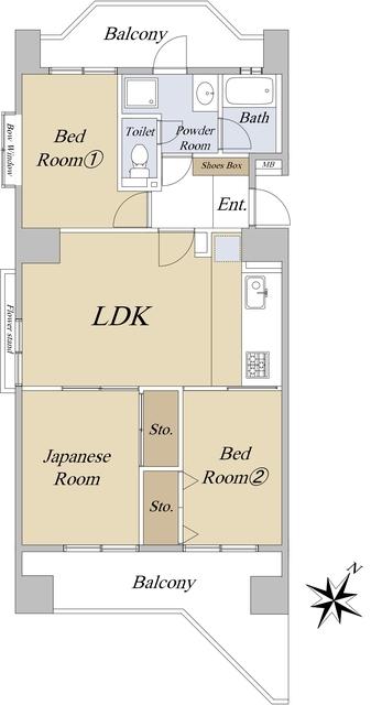 エスポア一社Ⅱ(3LDK/5階)の間取り写真