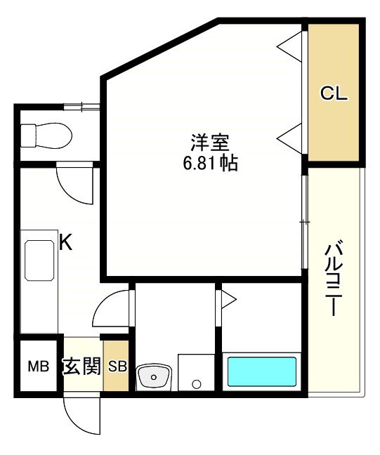 WIN大和田(1K/1階)の間取り写真