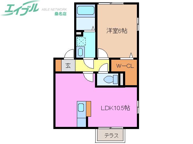 メゾンピコA(1LDK/2階)の間取り写真