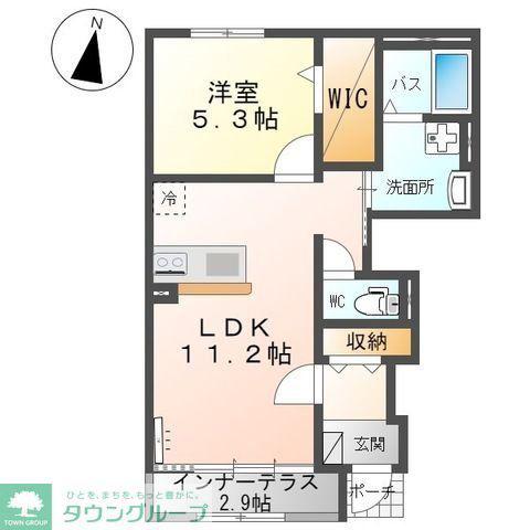 エスポワール(1LDK/1階)の間取り写真