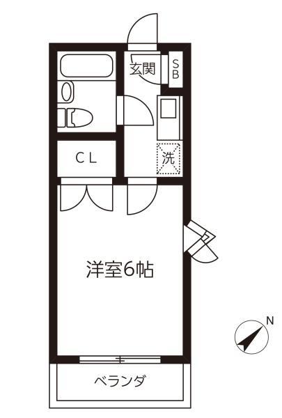 第2エクセル行徳(1K/3階)の間取り写真