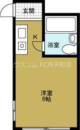 ルネ市岡(ワンルーム/2階)の間取り写真