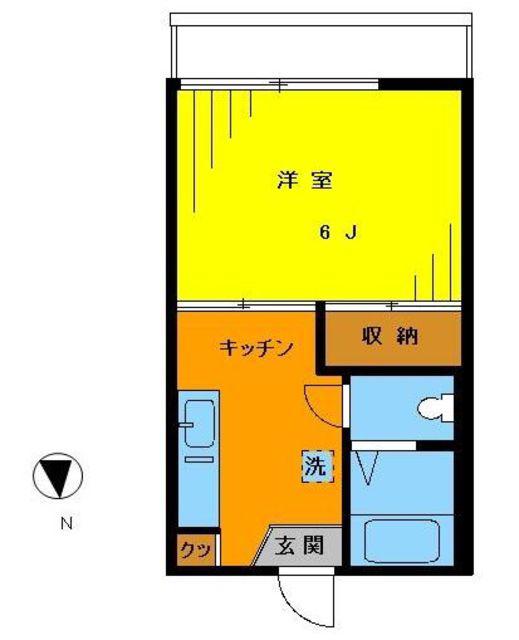フラワーハイツ(1K/1階)の間取り写真