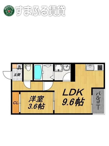 LE COCON 刈谷II(1LDK/2階)の間取り写真