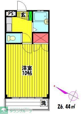 プレステージ関根III(1K/3階)の間取り写真