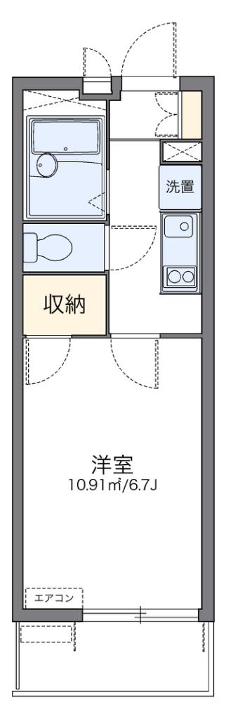 レオパレスフォンターナ老松(1K/3階)の間取り写真