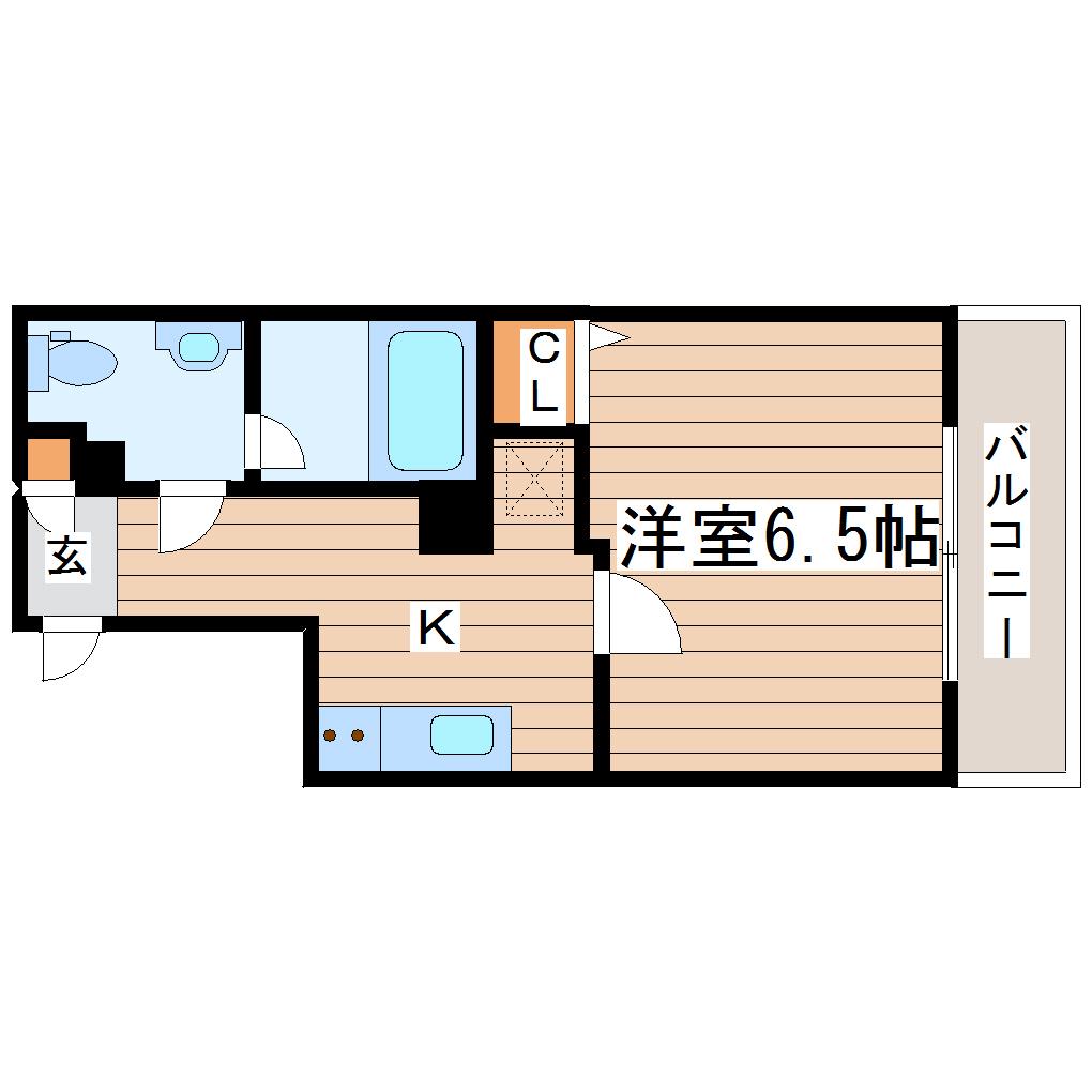 エルスタンザ通町(1K/2階)の間取り写真