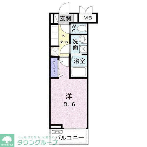 ランドウェル(1K/3階)の間取り写真