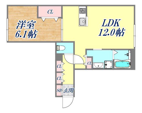 YS COURT 2(1LDK/3階)の間取り写真