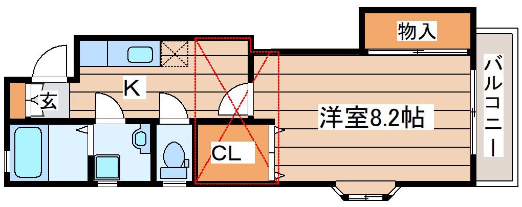 ルピシアS(1K/2階)の間取り写真