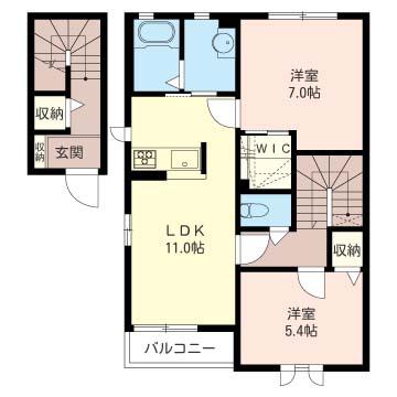 SHM フォーエバータウン S(2LDK/2階)の間取り写真
