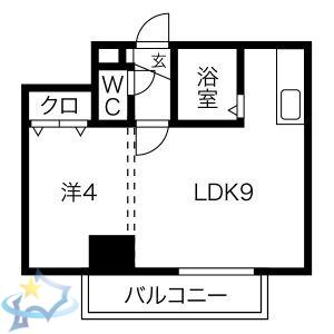 MAISON KAMUY KITAMARUYAMA(1LDK/7階)の間取り写真