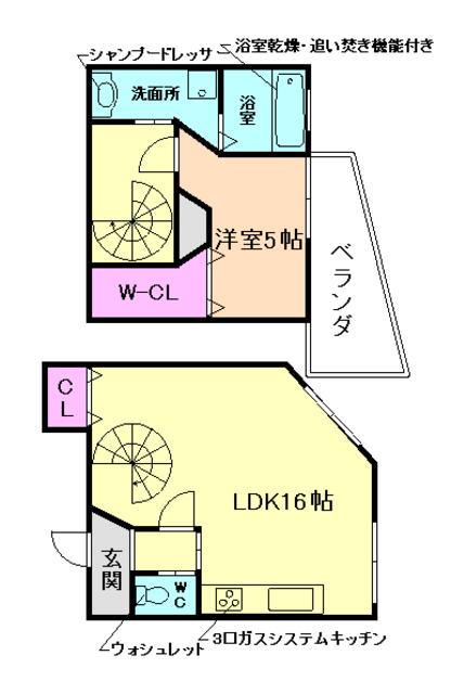 CASA DI SIENA(1LDK/3階)の間取り写真