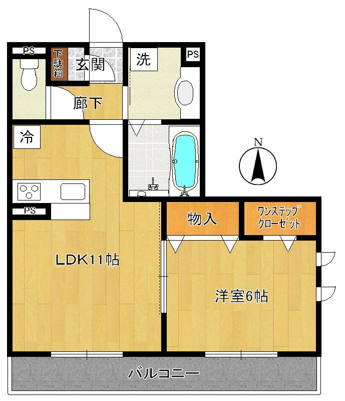 ポワールメゾン(1LDK/3階)の間取り写真