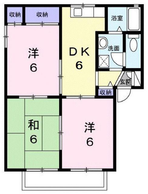 パークサイド328 A(3DK/2階)の間取り写真