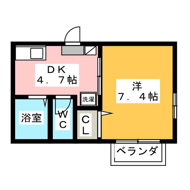 カーサマーク(1DK/1階)の間取り写真
