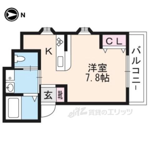 詩仙ⅡPLUS(1K/3階)の間取り写真