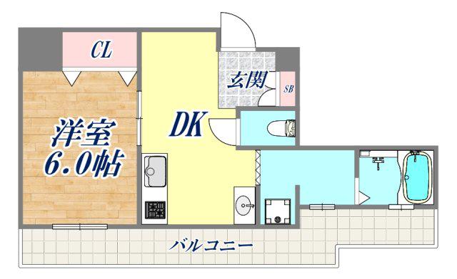ハイムタケウチ(1DK/5階)の間取り写真