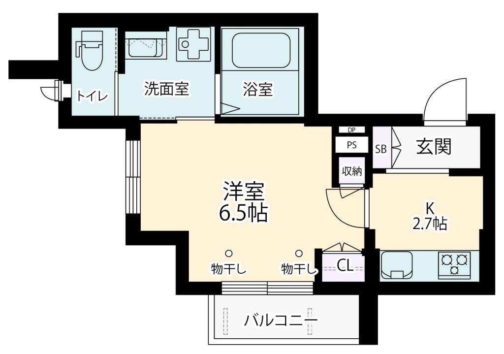 北沢5丁目メゾン(1K/2階)の間取り写真