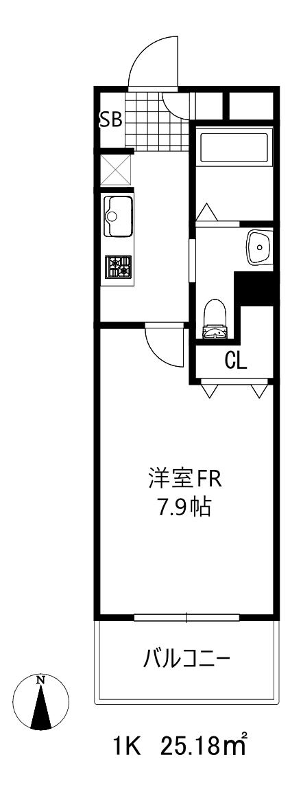 オトワ神戸元町(1K/8階)の間取り写真