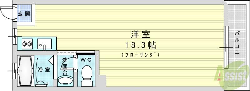 コーポレックス(ワンルーム/4階)の間取り写真