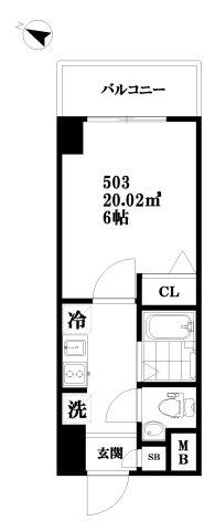 アイディ品川11(1K/9階)の間取り写真