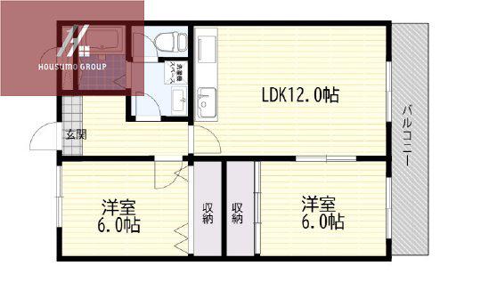 ボナールシャトー(2LDK/4階)の間取り写真