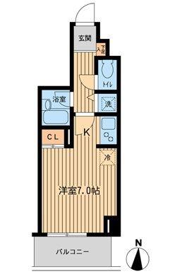 ジョイシティ住吉II(ワンルーム/2階)の間取り写真