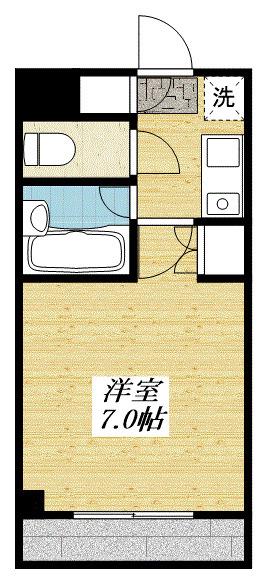 ラフィネ多摩平(1K/2階)の間取り写真