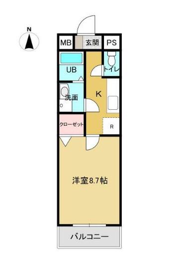メゾンド西村(1K/1階)の間取り写真