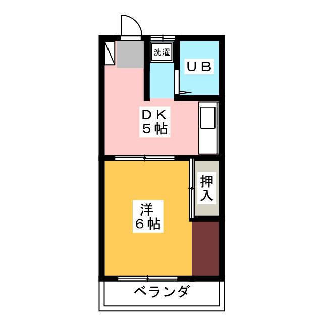 イーグルハイツ領家(1DK/2階)の間取り写真