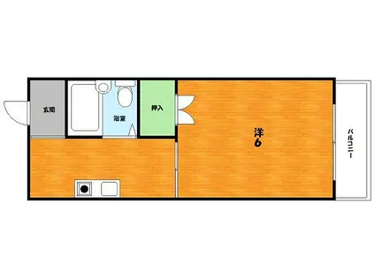 ラセーヌ(1K/2階)の間取り写真