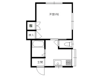 カシータ(1K/2階)の間取り写真