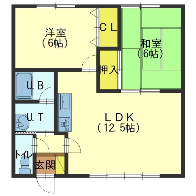 コーポ吉川(2LDK/2階)の間取り写真