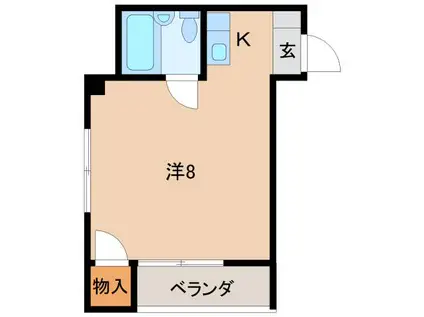 コーポホワイト南出島A棟(ワンルーム/2階)の間取り写真