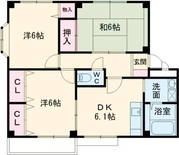 グランデージTAKA(3DK/2階)の間取り写真