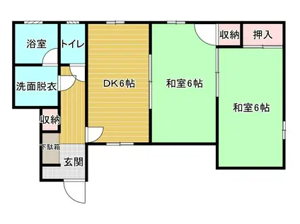 コーポパセオ(2DK/2階)の間取り写真