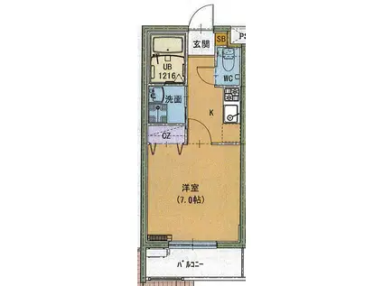 ファルステーロマンション(1K/1階)の間取り写真