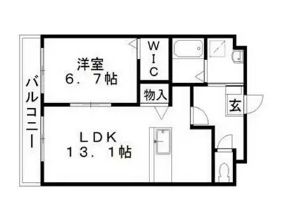 アベニュー上島II(1LDK/1階)の間取り写真