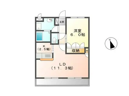 サンクエトワール(1LDK/2階)の間取り写真