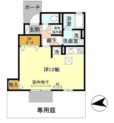 ロイヤルメゾンマエダ(ワンルーム/1階)の間取り写真