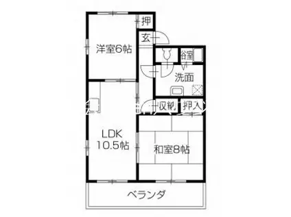 セジュール濱田II(2LDK/2階)の間取り写真