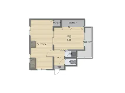 アリュール荘園II(1LDK/4階)の間取り写真