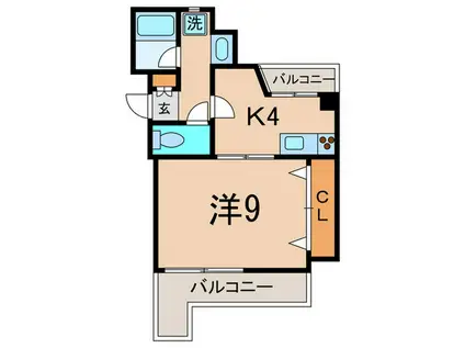 エムビル(1K/4階)の間取り写真