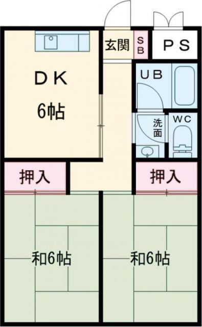 下村コーポIII(2DK/2階)の間取り写真