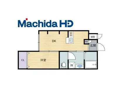 エヌエムキャトフヴァントゥレーズ ノース(1DK/3階)の間取り写真