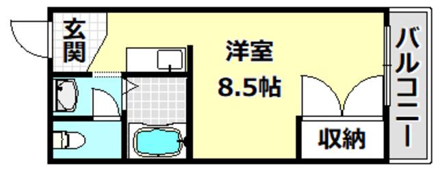 メゾン別府(ワンルーム/3階)の間取り写真