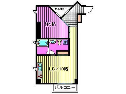 JR京浜東北線 大宮駅(埼玉) 徒歩30分 10階建 築11年(1LDK/5階)の間取り写真